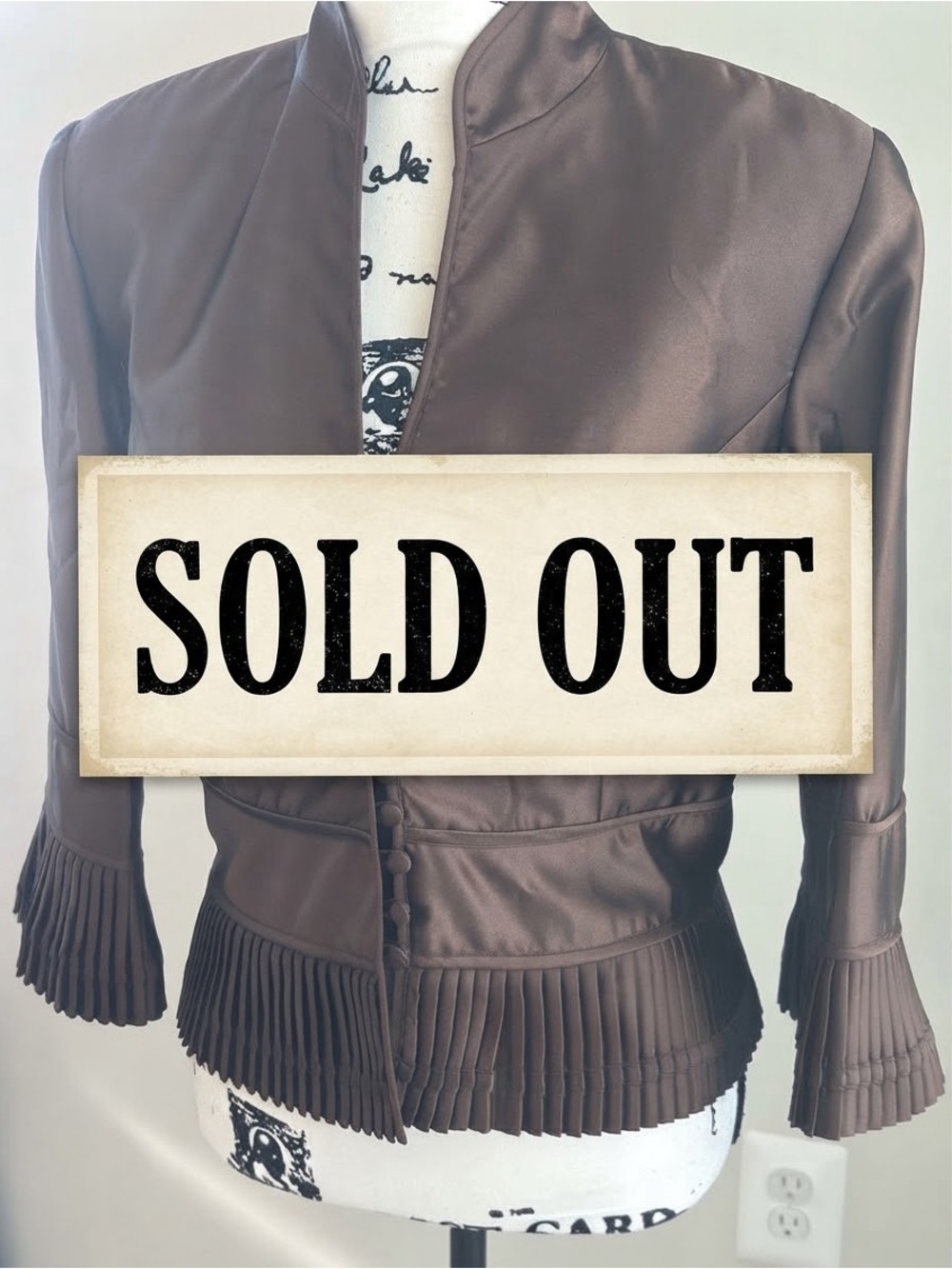 JS Collections Brown Satin Pleated Hem Blazer Fits like a small- Gorgeous